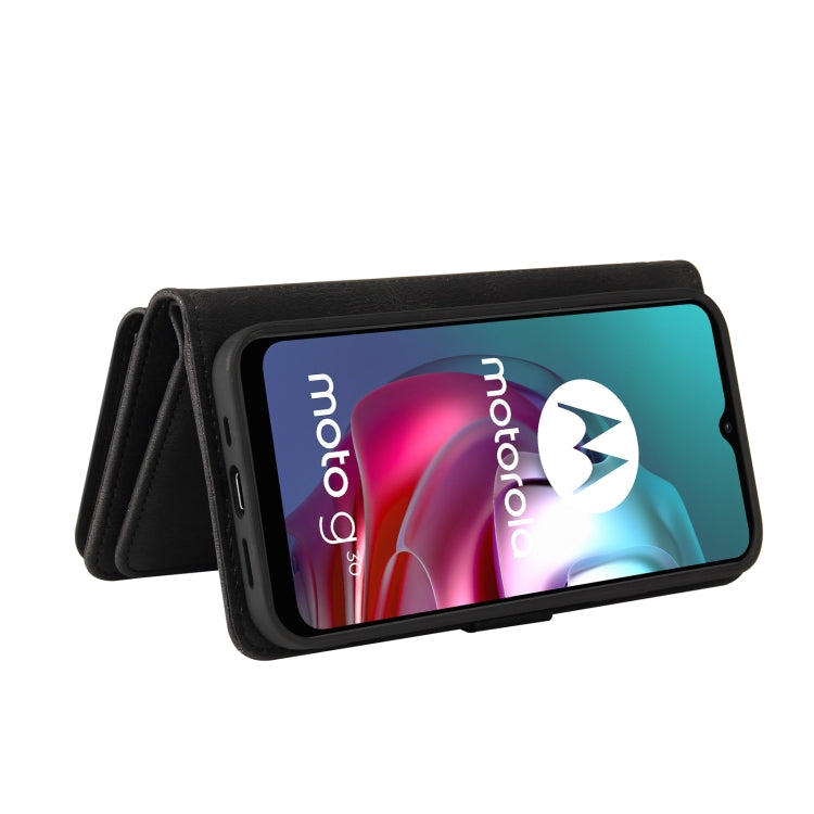 For Motorola Moto G30 Skin Feel PU + TPU Horizontal Flip Leather Case With Holder & 15 Cards Slot & Wallet & Zipper Pocket & Lanyard(Black) - free shipping - PMC TechLife - Order now!