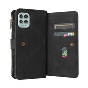 For Motorola Edge S Skin Feel PU + TPU Horizontal Flip Leather Case With Holder & 15 Cards Slot & Wallet & Zipper Pocket & Lanyard(Black)