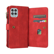 For Motorola Edge S Skin Feel PU + TPU Horizontal Flip Leather Case With Holder & 15 Cards Slot & Wallet & Zipper Pocket & Lanyard(Red)