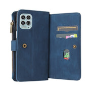 For Motorola Edge S Skin Feel PU + TPU Horizontal Flip Leather Case With Holder & 15 Cards Slot & Wallet & Zipper Pocket & Lanyard(Blue)