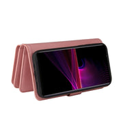 For Sony Xperia 1 III Skin Feel PU + TPU Horizontal Flip Leather Case With Holder & 15 Cards Slot & Wallet & Zipper Pocket & Lanyard(Pink)