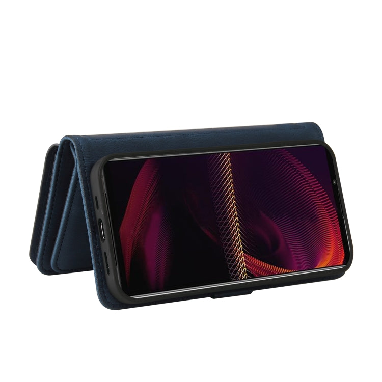 For Sony Xperia 5 III Skin Feel PU + TPU Horizontal Flip Leather Case With Holder & 15 Cards Slot & Wallet & Zipper Pocket & Lanyard(Blue) - Sony Cases by PMC TechLife | Online Shopping South Africa | PMC TechLife | Buy Now Pay Later Mobicred