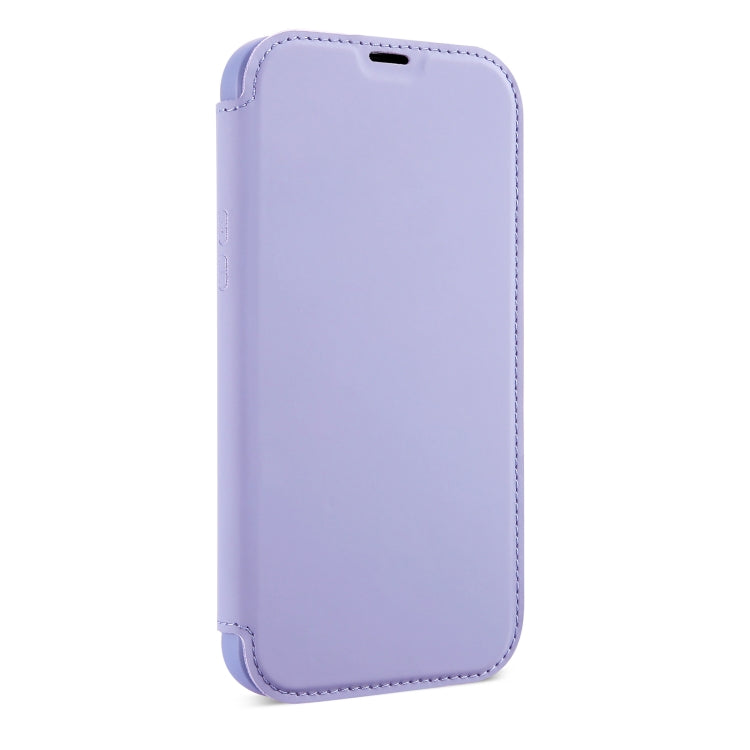 For iPhone 13 Pro Skin Feel Horizontal Flip PU Leather Case with Holder & Card Slot (Taro Purple) - iPhone 13 Pro Cases by PMC TechLife | Online Shopping South Africa | PMC TechLife