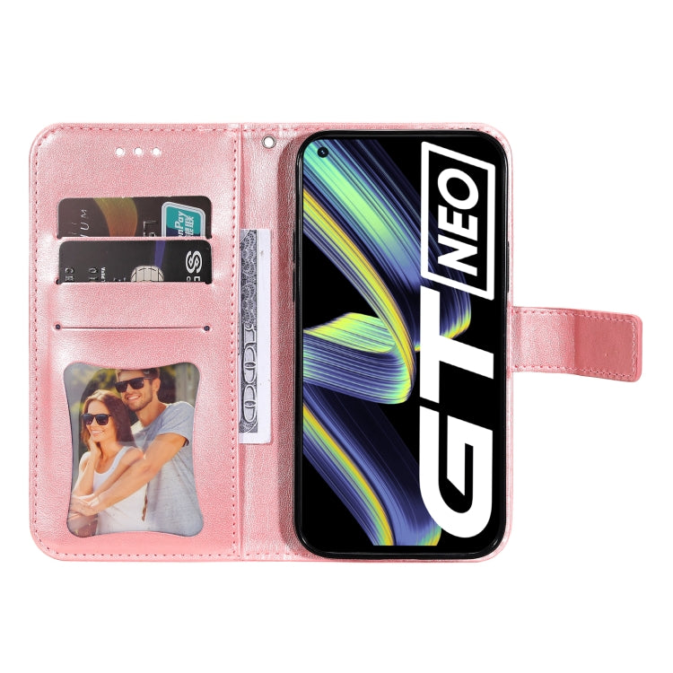 For OPPO Realme GT Master / Realme Q3 Pro 7-petal Flowers Embossing Pattern Horizontal Flip PU Leather Case with Holder & Card Slots & Wallet & Photo Frame(Rose Gold) - Realme Cases by PMC TechLife | Online Shopping South Africa | PMC TechLife | Buy Now Pay Later Mobicred