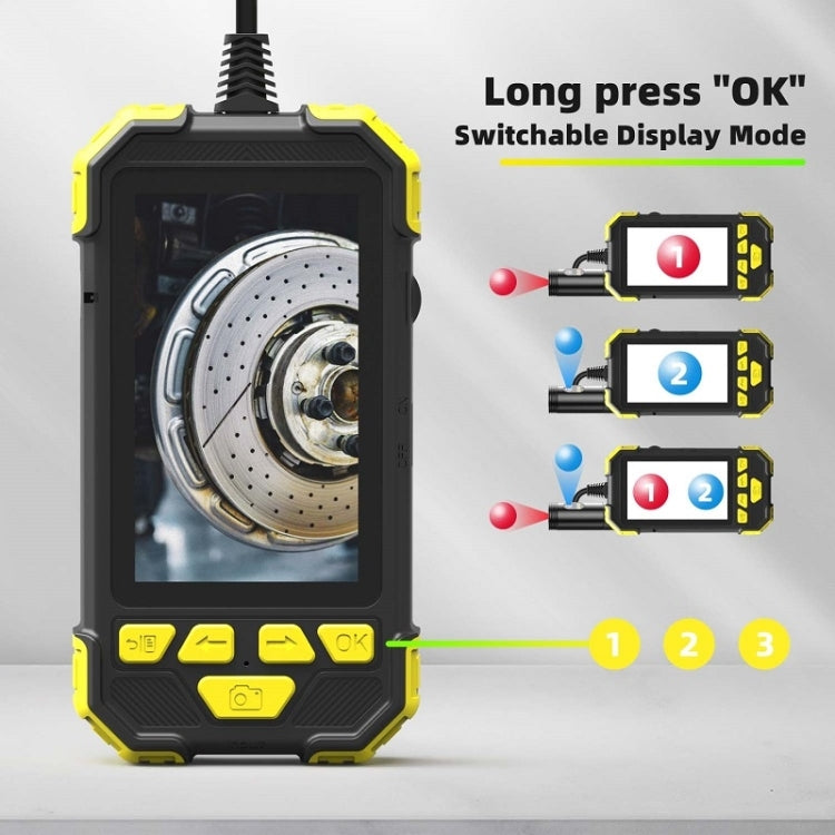 Y19 7.9mm Dual Lens Hand-held Hard-wire Endoscope with 4.3-inch IPS Color LCD Screen, Cable Length:10m(Yellow)