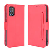 For Doogee N40 Pro Skin Feel Calf Pattern Horizontal Flip Leather Case with Holder & Card Slots & Photo Frame(Red)