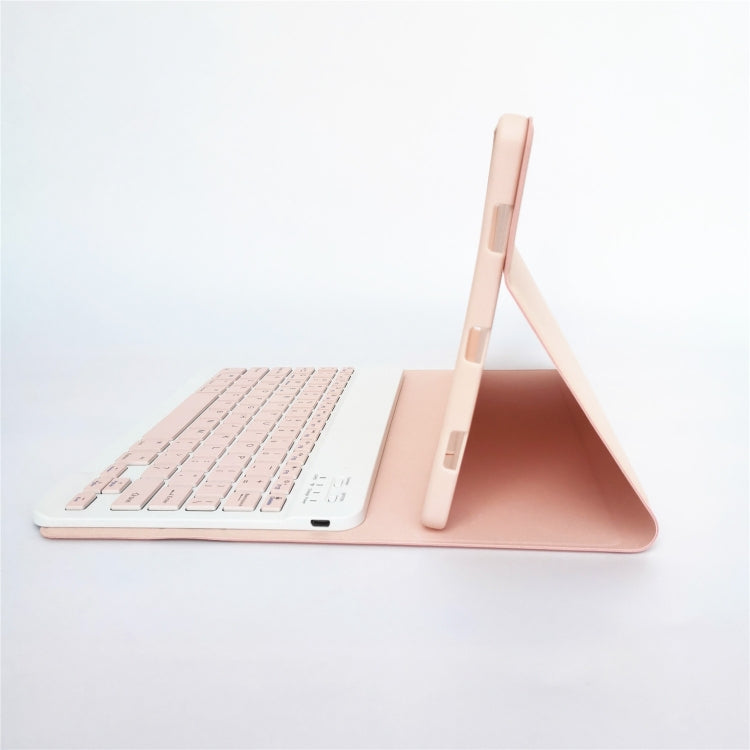 For Lenovo Pad Tab P11 11 inch TB-J606F LX110 Solid Color Detachable Square Keycap Bluetooth Keyboard Leather Tablet Case with Stand(Pink) - Lenovo Keyboard by PMC TechLife | Online Shopping South Africa | PMC TechLife