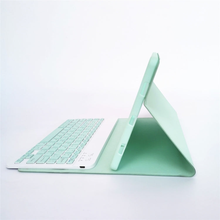For Lenovo Pad Tab P11 11 inch TB-J606F LX110 Solid Color Detachable Square Keycap Bluetooth Keyboard Leather Tablet Case with Stand(Green) - Lenovo Keyboard by PMC TechLife | Online Shopping South Africa | PMC TechLife