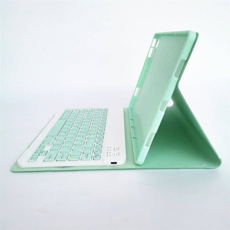 For Lenovo Pad Tab P11 Pro 11.5 inch TB-J706F LX115 Solid Color Detachable Square Keycap Bluetooth Keyboard Leather Tablet Case with Stand(Green) - Lenovo Keyboard by PMC TechLife | Online Shopping South Africa | PMC TechLife