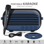 New Rixing NR-3000M Bluetooth 5.0 Portable Karaoke Wireless Bluetooth Speaker with Microphone & Shoulder Strap(Red)