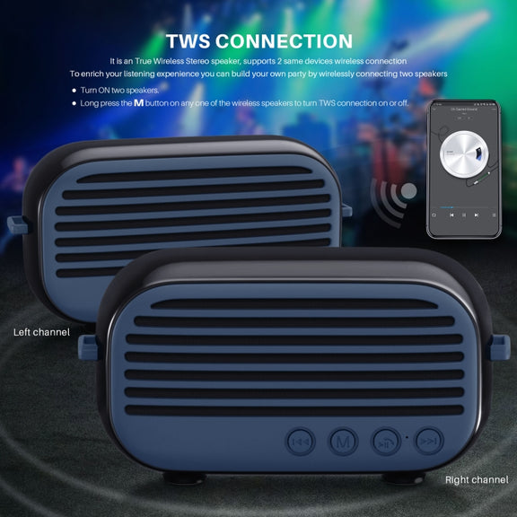 New Rixing NR-3000M Bluetooth 5.0 Portable Karaoke Wireless Bluetooth Speaker with Microphone & Shoulder Strap(Green)