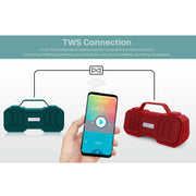 New Rixing NR-4500M Bluetooth 5.0 Portable Outdoor Karaoke Wireless Bluetooth Speaker with Microphone(Dark Green)