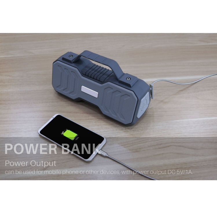 New Rixing NR-4500M Bluetooth 5.0 Portable Outdoor Karaoke Wireless Bluetooth Speaker with Microphone(Grey)