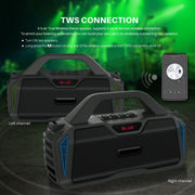 New Rixing NR-6011M Bluetooth 5.0 Portable Outdoor Karaoke Wireless Bluetooth Speaker with Microphone & Shoulder Strap(Black)