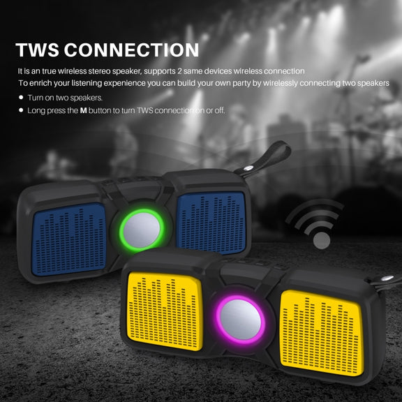 New Rixing NR-9011 Bluetooth 5.0 Portable Outdoor Wireless Bluetooth Speaker(Yellow)