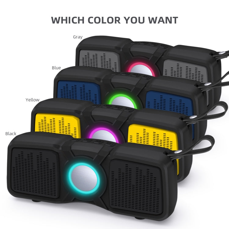 New Rixing NR-9011 Bluetooth 5.0 Portable Outdoor Wireless Bluetooth Speaker(Yellow)