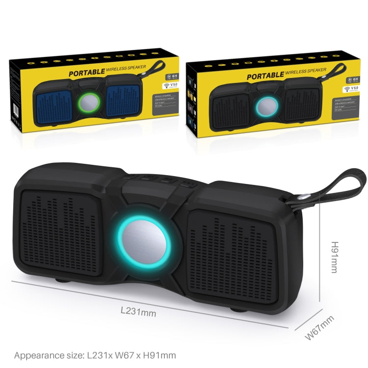 New Rixing NR-9011 Bluetooth 5.0 Portable Outdoor Wireless Bluetooth Speaker(Grey)