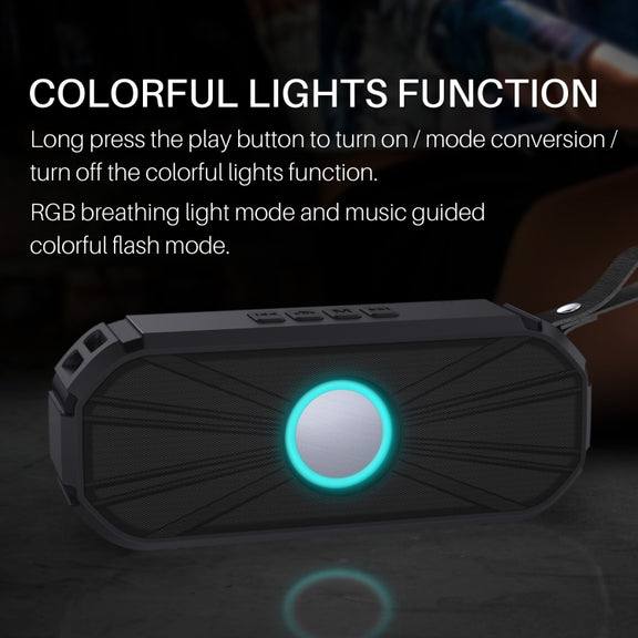 New Rixing NR-9012 Bluetooth 5.0 Portable Outdoor Wireless Bluetooth Speaker(Grey)