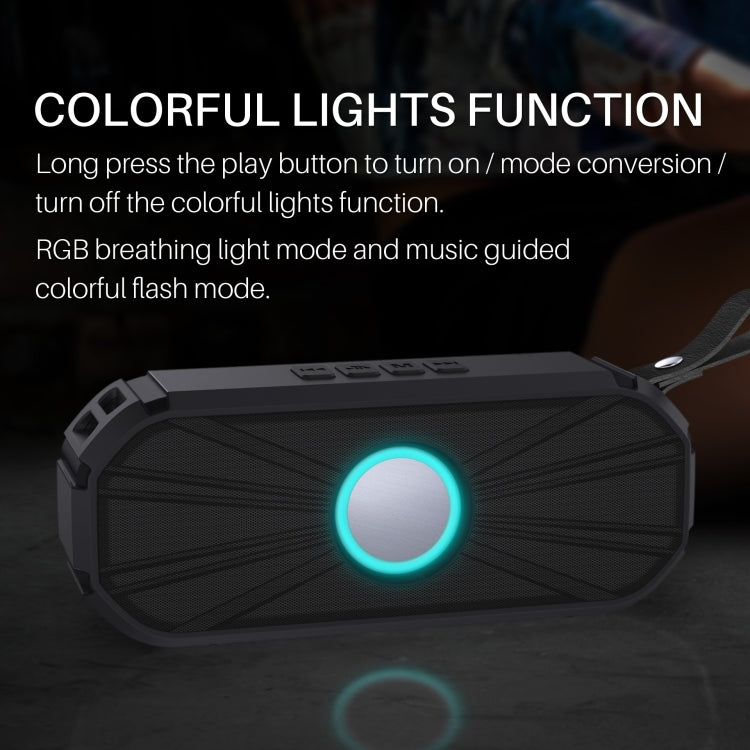 New Rixing NR-9012 Bluetooth 5.0 Portable Outdoor Wireless Bluetooth Speaker(Grey)