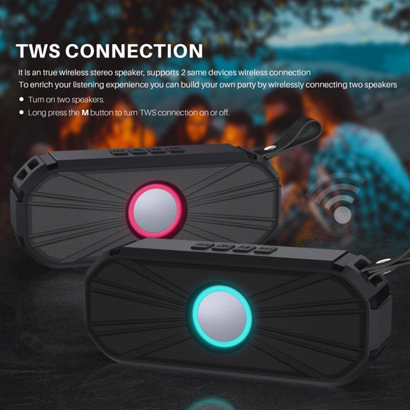 New Rixing NR-9012 Bluetooth 5.0 Portable Outdoor Wireless Bluetooth Speaker(Green)