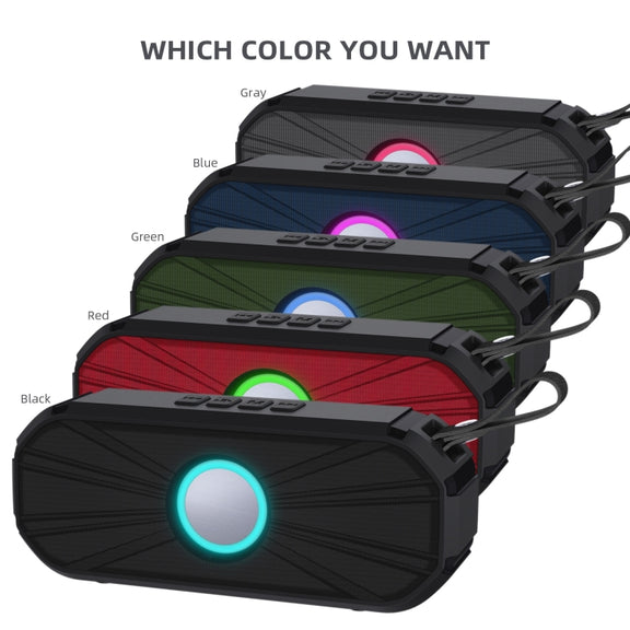 New Rixing NR-9012 Bluetooth 5.0 Portable Outdoor Wireless Bluetooth Speaker(Grey)