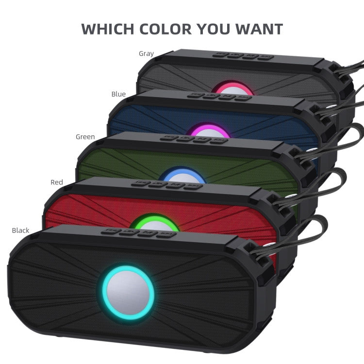 New Rixing NR-9012 Bluetooth 5.0 Portable Outdoor Wireless Bluetooth Speaker(Grey)