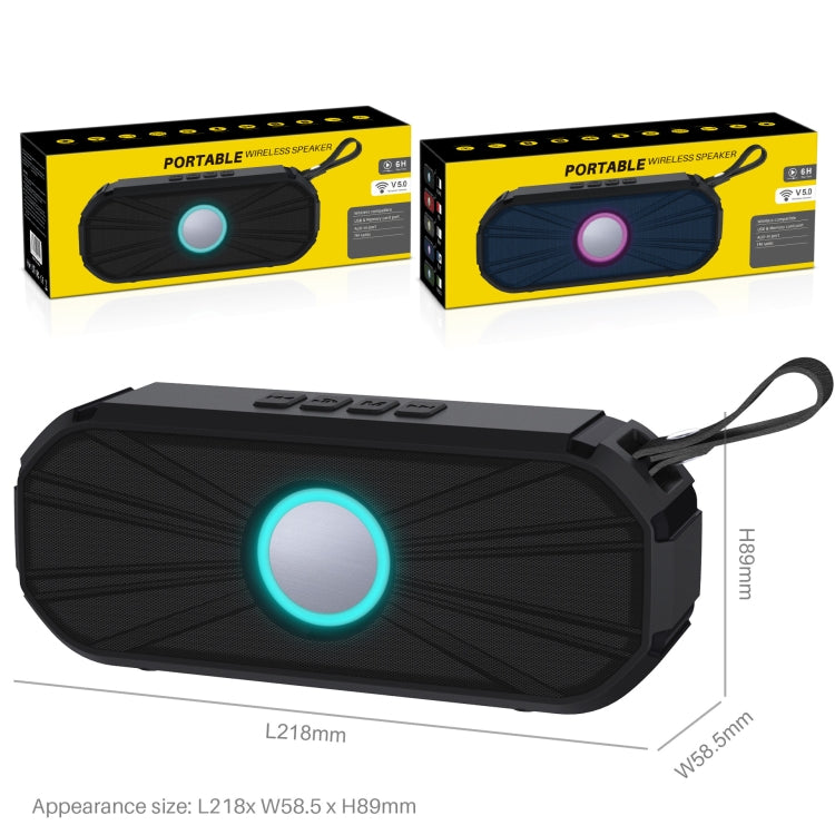 New Rixing NR-9012 Bluetooth 5.0 Portable Outdoor Wireless Bluetooth Speaker(Green)