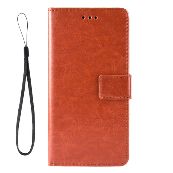 For Doogee S86 / S86 Pro Crazy Horse Texture Horizontal Flip Leather Case with Holder & Card Slots & Lanyard(Brown)
