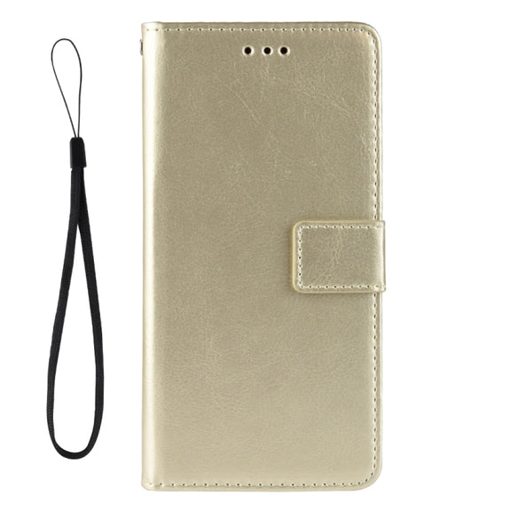 For Doogee S86 / S86 Pro Crazy Horse Texture Horizontal Flip Leather Case with Holder & Card Slots & Lanyard(Gold)