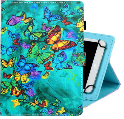 10 inch Universal Colored Drawing Horizontal Flip PU Leather Case with Holder & Card Slot(Green Butterfly) - free shipping - PMC Jewellery - Order now!