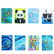 10 inch Universal Colored Drawing Horizontal Flip PU Leather Case with Holder & Card Slot(Green Butterfly)
