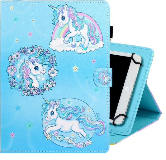 10 inch Universal Colored Drawing Horizontal Flip PU Leather Case with Holder & Card Slot(Unicorn) - 10 - 11 inch by PMC Jewellery | Online Shopping South Africa | PMC Jewellery | Buy Now Pay Later Mobicred