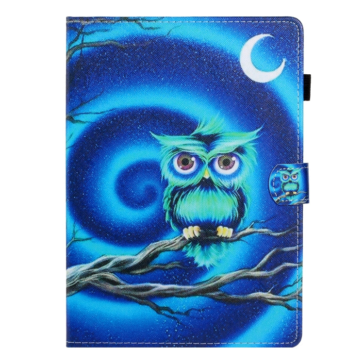 10 inch Universal Colored Drawing Horizontal Flip PU Leather Case with Holder & Card Slot(Moon Owl) - 10 - 11 inch by PMC Jewellery | Online Shopping South Africa | PMC Jewellery | Buy Now Pay Later Mobicred