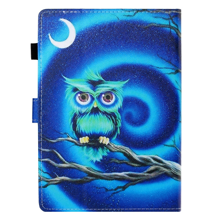 10 inch Universal Colored Drawing Horizontal Flip PU Leather Case with Holder & Card Slot(Moon Owl) - 10 - 11 inch by PMC Jewellery | Online Shopping South Africa | PMC Jewellery | Buy Now Pay Later Mobicred