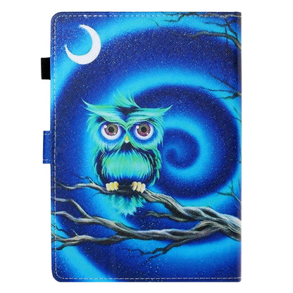 10 inch Universal Colored Drawing Horizontal Flip PU Leather Case with Holder & Card Slot(Moon Owl) - 10 - 11 inch by PMC Jewellery | Online Shopping South Africa | PMC Jewellery | Buy Now Pay Later Mobicred