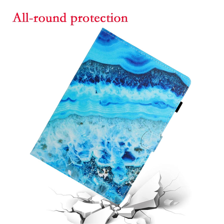 10 inch Universal Colored Drawing Horizontal Flip PU Leather Case with Holder & Card Slot(Blue Marble) - 10 - 11 inch by PMC Jewellery | Online Shopping South Africa | PMC Jewellery | Buy Now Pay Later Mobicred