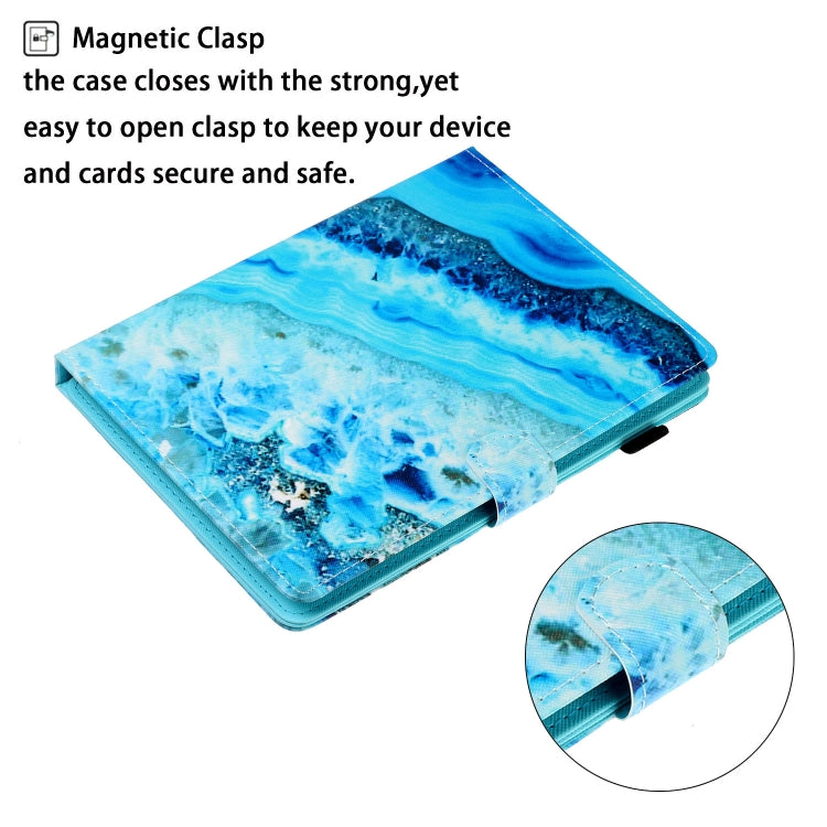 10 inch Universal Colored Drawing Horizontal Flip PU Leather Case with Holder & Card Slot(Blue Marble) - 10 - 11 inch by PMC Jewellery | Online Shopping South Africa | PMC Jewellery | Buy Now Pay Later Mobicred