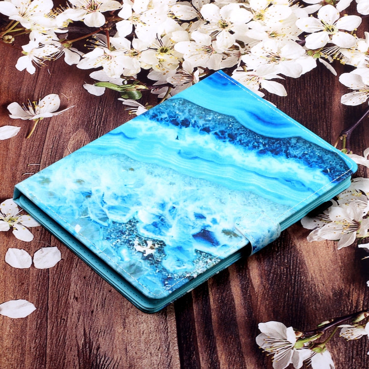 10 inch Universal Colored Drawing Horizontal Flip PU Leather Case with Holder & Card Slot(Blue Marble) - 10 - 11 inch by PMC Jewellery | Online Shopping South Africa | PMC Jewellery | Buy Now Pay Later Mobicred