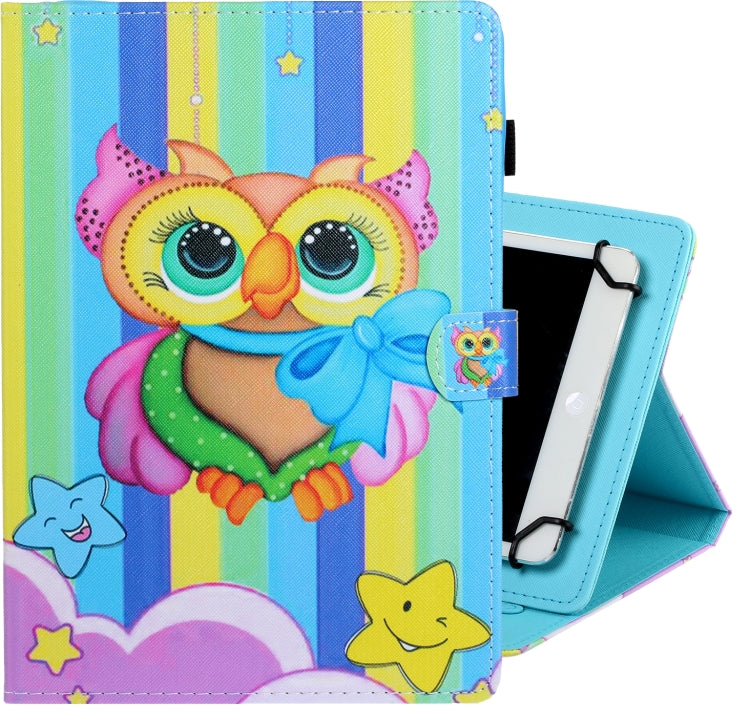 10 inch Universal Colored Drawing Horizontal Flip PU Leather Case with Holder & Card Slot(Rainbow Owl) - 10 - 11 inch by PMC Jewellery | Online Shopping South Africa | PMC Jewellery | Buy Now Pay Later Mobicred