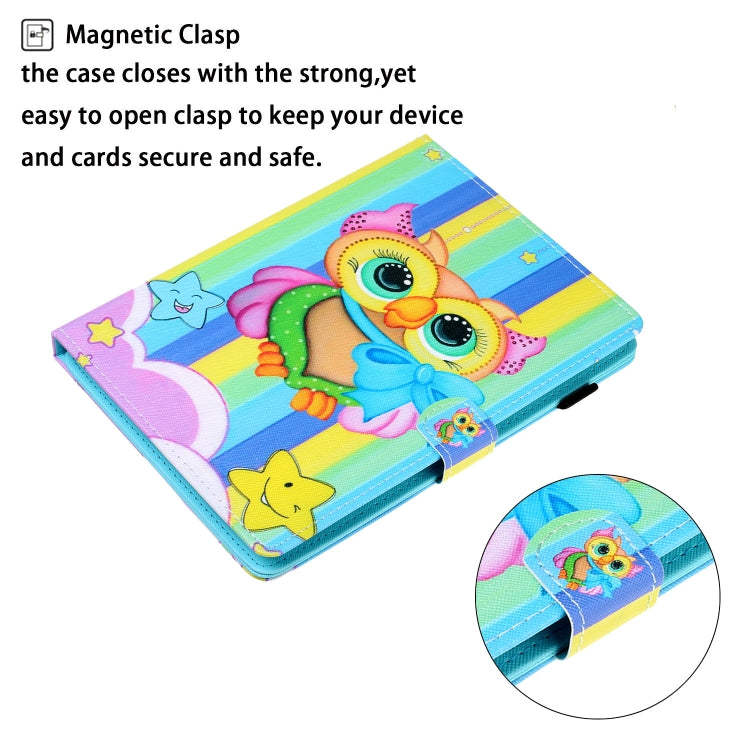 10 inch Universal Colored Drawing Horizontal Flip PU Leather Case with Holder & Card Slot(Rainbow Owl) - 10 - 11 inch by PMC Jewellery | Online Shopping South Africa | PMC Jewellery | Buy Now Pay Later Mobicred