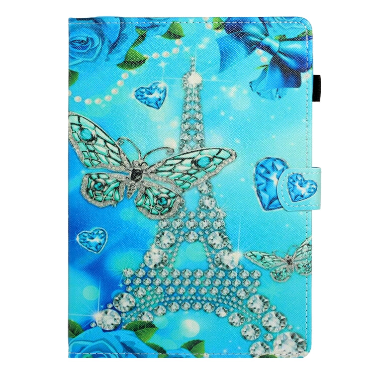 10 inch Universal Colored Drawing Horizontal Flip PU Leather Case with Holder & Card Slot(Butterfly Tower) - 10 - 11 inch by PMC Jewellery | Online Shopping South Africa | PMC Jewellery | Buy Now Pay Later Mobicred