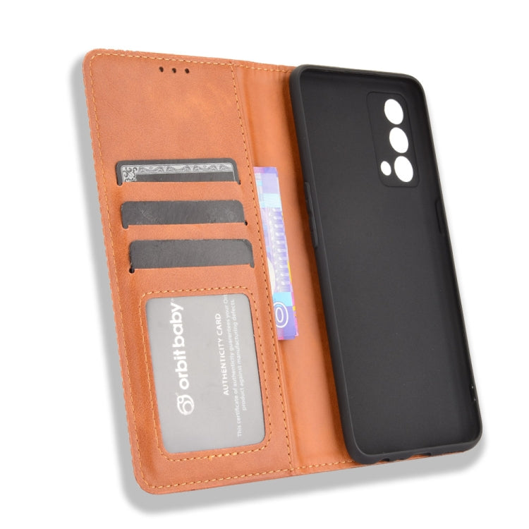 For OPPO Realme GT Master Magnetic Buckle Retro Pattern Horizontal Flip Leather Case with Holder & Card Slot & Wallet(Brown) - free shipping - PMC TechLife - Order now!