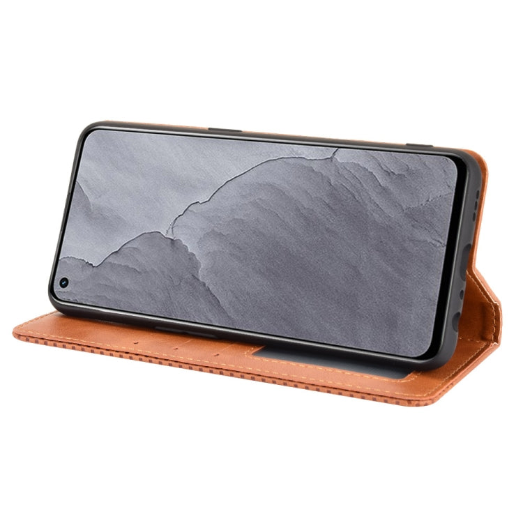 For OPPO Realme GT Master Magnetic Buckle Retro Pattern Horizontal Flip Leather Case with Holder & Card Slot & Wallet(Brown) - free shipping - PMC TechLife - Order now!