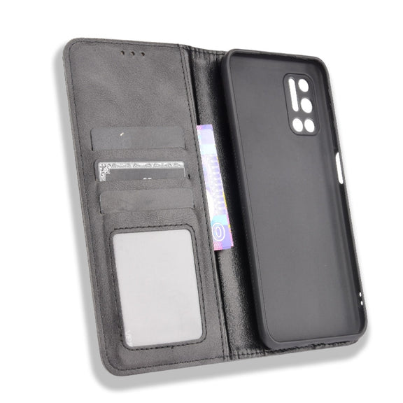 For Doogee N40 Pro Magnetic Buckle Retro Pattern Horizontal Flip Leather Case with Holder & Card Slot & Wallet(Black)