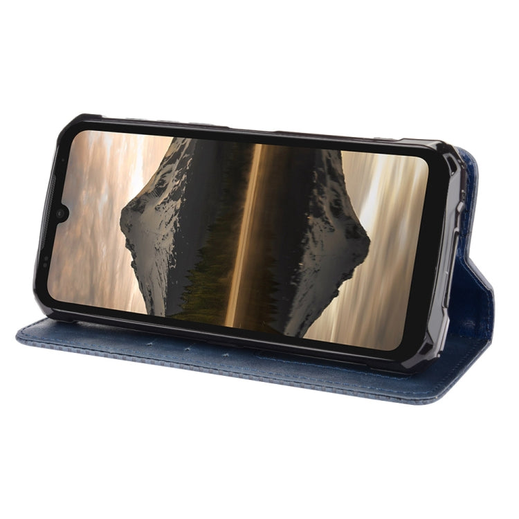 For Doogee S86 / S86 Pro Magnetic Buckle Retro Pattern Horizontal Flip Leather Case with Holder & Card Slot & Wallet(Blue)