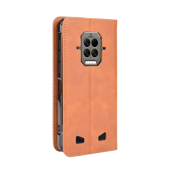 For Doogee S86 / S86 Pro Magnetic Buckle Retro Pattern Horizontal Flip Leather Case with Holder & Card Slot & Wallet(Brown)
