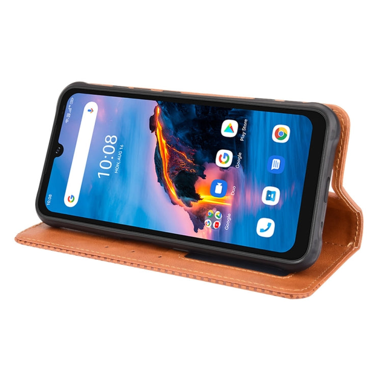 For UMIDIGI Bison Pro Magnetic Buckle Retro Pattern Horizontal Flip Leather Case with Holder & Card Slot & Wallet(Brown)