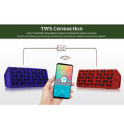 NewRixing NR-3021 TWS Hollow Triangle Pattern Bluetooth Speaker(Blue)