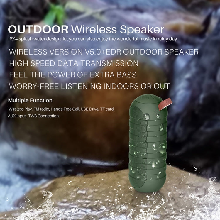 NewRixing NR-3025 TWS Outdoor Portable Splashproof Bluetooth Speaker with Flashlight Function(Red)