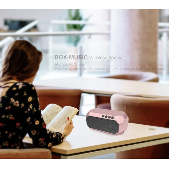 NewRixing NR-4000 TWS Mesh Polygon Music Box Concept Bluetooth Speaker(Black)